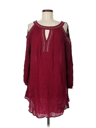 Pre-owned Knox Rose Casual Dress In Burgundy