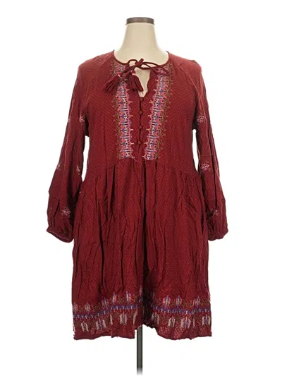 Pre-owned Knox Rose Casual Dress In Burgundy