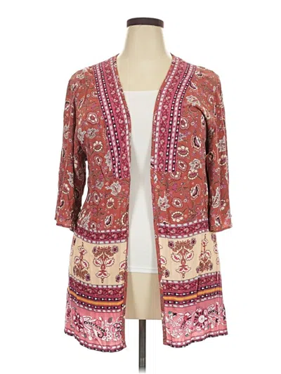 Pre-owned Knox Rose Kimono In Burgundy