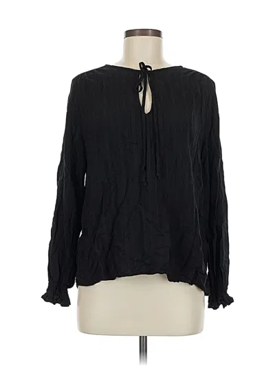 Pre-owned Knox Rose Long Sleeve Blouse In Black