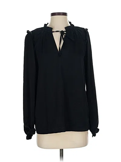 Pre-owned Knox Rose Long Sleeve Blouse In Black