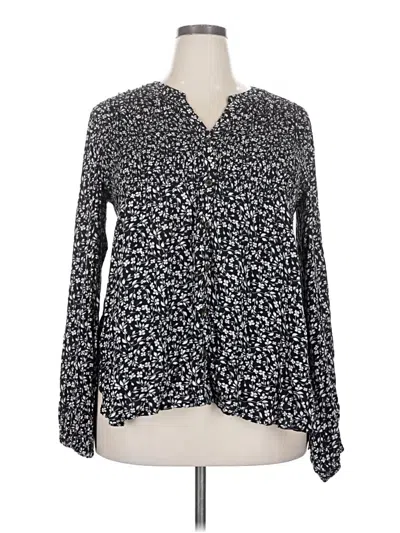 Pre-owned Knox Rose Long Sleeve Blouse In Black