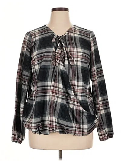 Pre-owned Knox Rose Long Sleeve Blouse In Black