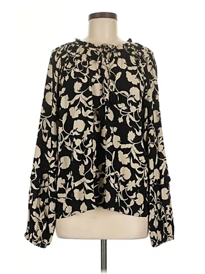 Pre-owned Knox Rose Long Sleeve Blouse In Black