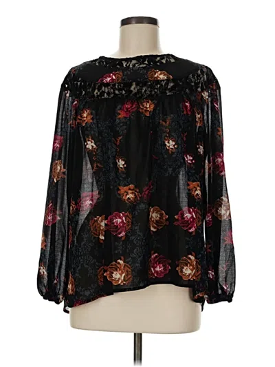 Pre-owned Knox Rose Long Sleeve Blouse In Black