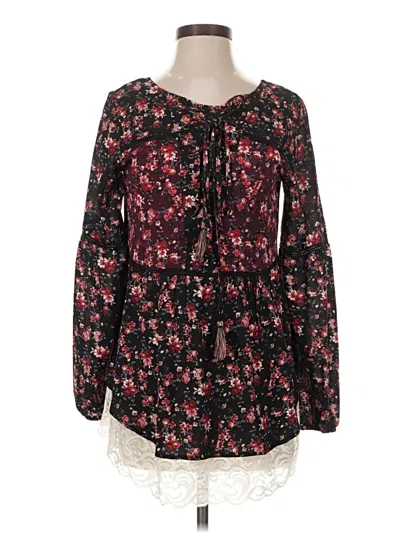 Pre-owned Knox Rose Long Sleeve Blouse In Black