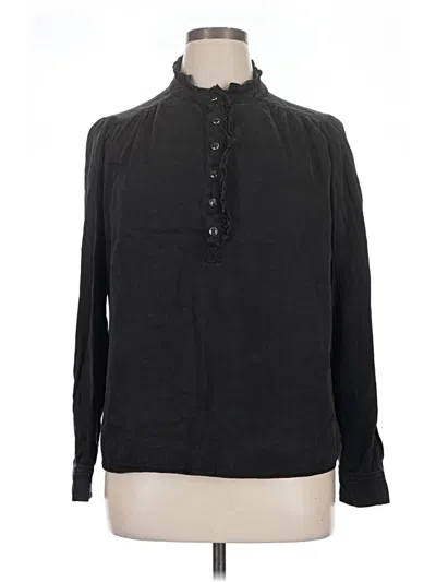 Pre-owned Knox Rose Long Sleeve Blouse In Black