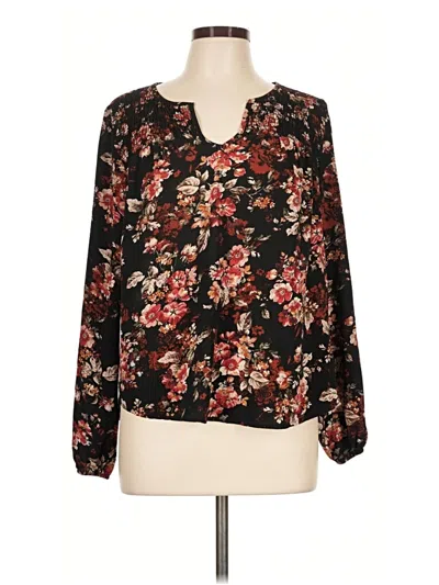 Pre-owned Knox Rose Long Sleeve Blouse In Black