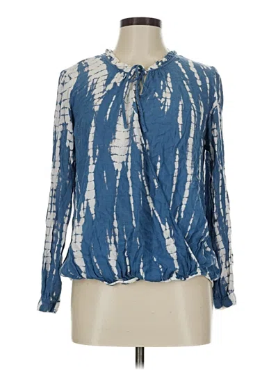 Pre-owned Knox Rose Long Sleeve Blouse In Blue
