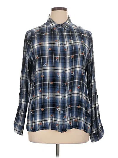 Pre-owned Knox Rose Long Sleeve Blouse In Blue