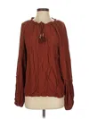 Knox Rose Long Sleeve Blouse In Brown