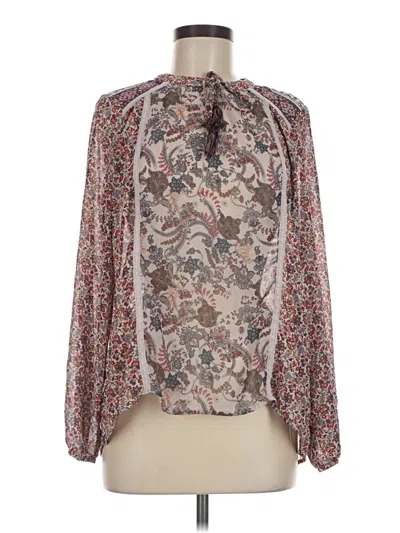 Pre-owned Knox Rose Long Sleeve Blouse In Brown