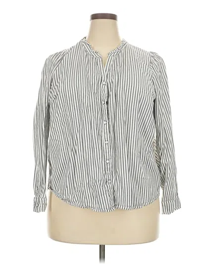 Pre-owned Knox Rose Long Sleeve Blouse In Gray