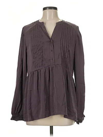 Pre-owned Knox Rose Long Sleeve Blouse In Gray