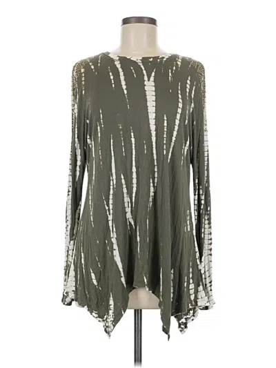 Pre-owned Knox Rose Long Sleeve Blouse In Green