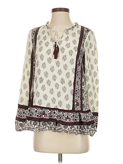 Pre-owned Knox Rose Long Sleeve Blouse In Ivory