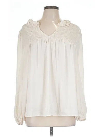 Pre-owned Knox Rose Long Sleeve Blouse In Ivory