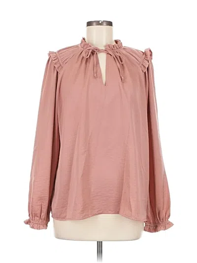 Pre-owned Knox Rose Long Sleeve Blouse In Pink