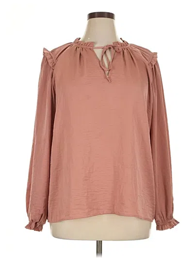 Pre-owned Knox Rose Long Sleeve Blouse In Pink