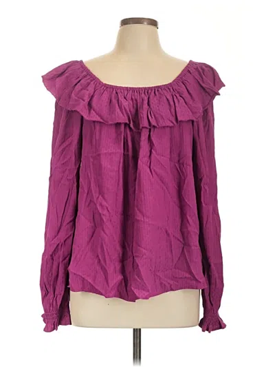 Pre-owned Knox Rose Long Sleeve Blouse In Purple