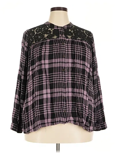 Pre-owned Knox Rose Long Sleeve Blouse In Purple