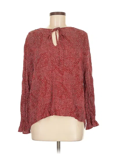 Pre-owned Knox Rose Long Sleeve Blouse In Red