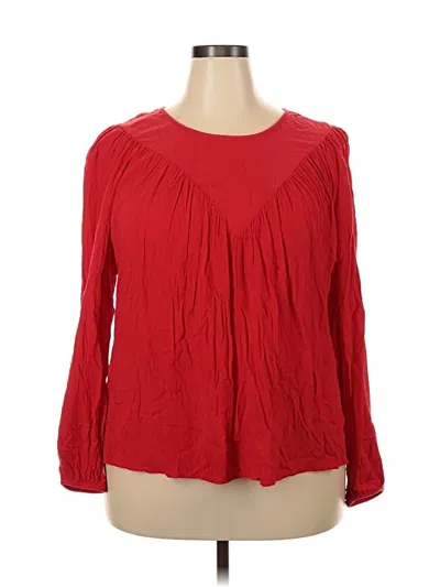 Pre-owned Knox Rose Long Sleeve Blouse In Red