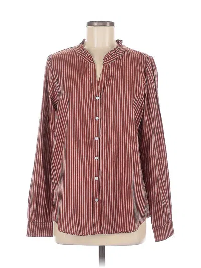 Pre-owned Knox Rose Long Sleeve Button Down Shirt In Brown