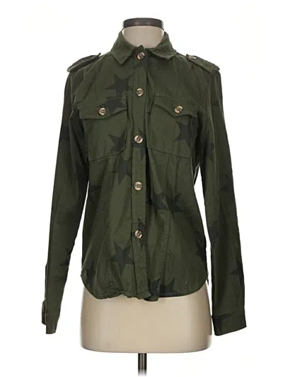 Pre-owned Knox Rose Long Sleeve Button Down Shirt In Green
