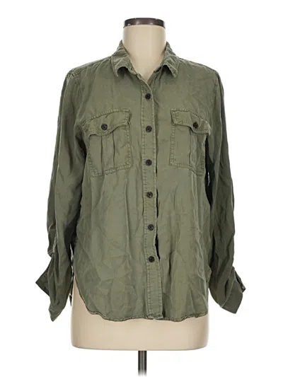 Pre-owned Knox Rose Long Sleeve Button Down Shirt In Green
