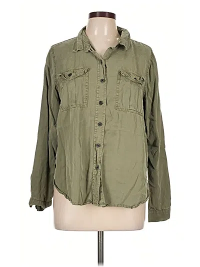 Pre-owned Knox Rose Long Sleeve Button Down Shirt In Green