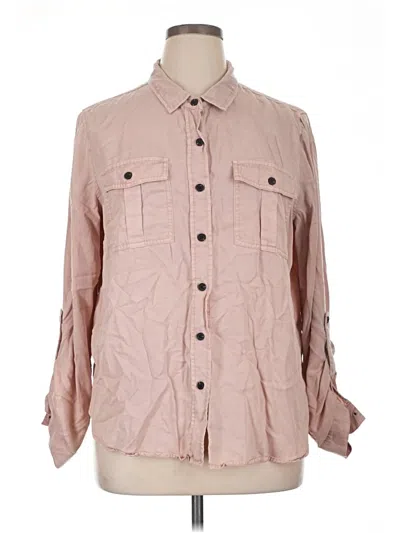 Pre-owned Knox Rose Long Sleeve Button Down Shirt In Pink