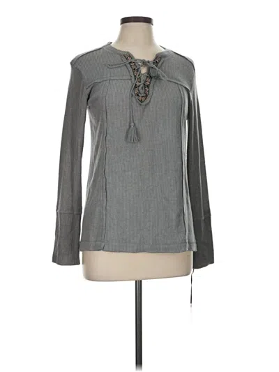 Pre-owned Knox Rose Long Sleeve Henley Shirt In Gray