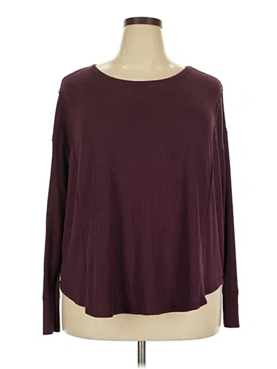 Pre-owned Knox Rose Long Sleeve Top Burgundy Boatneck Tops