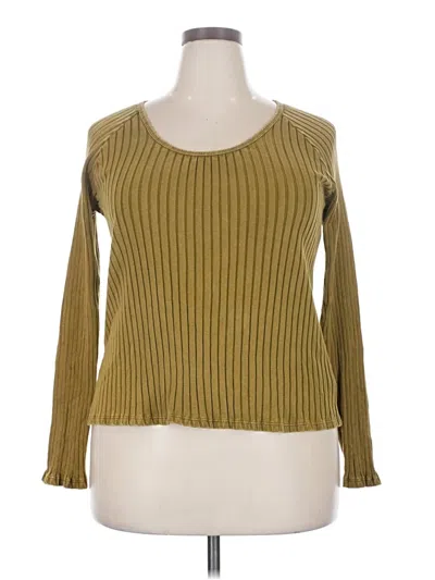 Pre-owned Knox Rose Long Sleeve Top Gold Scoop Neck Tops