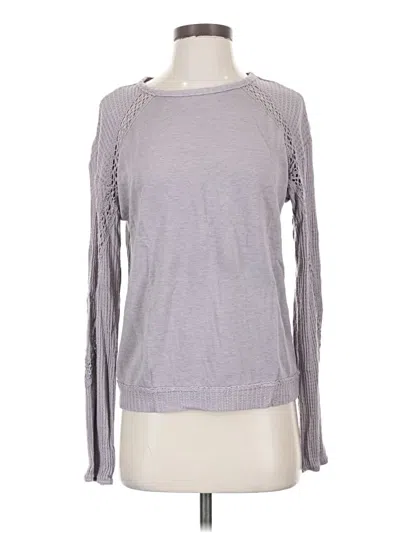 Pre-owned Knox Rose Long Sleeve Top Gray Crew Neck Tops