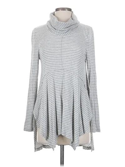 Pre-owned Knox Rose Long Sleeve Top Gray Turtleneck Tops