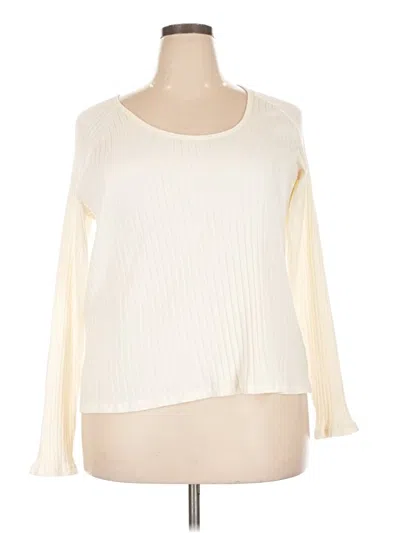 Pre-owned Knox Rose Long Sleeve Top Ivory Boatneck Tops