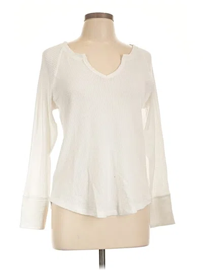 Pre-owned Knox Rose Long Sleeve Top Ivory V-neck Tops