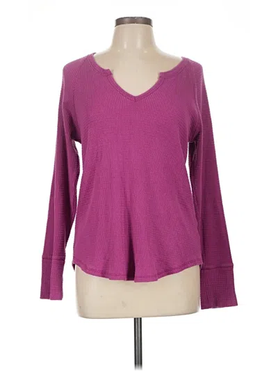 Pre-owned Knox Rose Long Sleeve Top Purple V-neck Tops