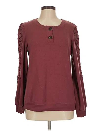 Pre-owned Knox Rose Pullover Sweater In Burgundy
