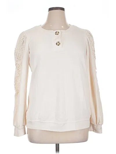 Pre-owned Knox Rose Pullover Sweater In White