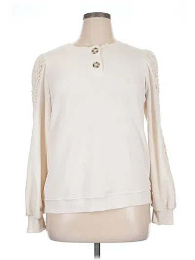 Pre-owned Knox Rose Pullover Sweater In White