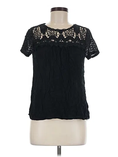 Pre-owned Knox Rose Short Sleeve Blouse In Black