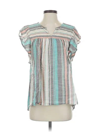 Pre-owned Knox Rose Short Sleeve Blouse In Blue