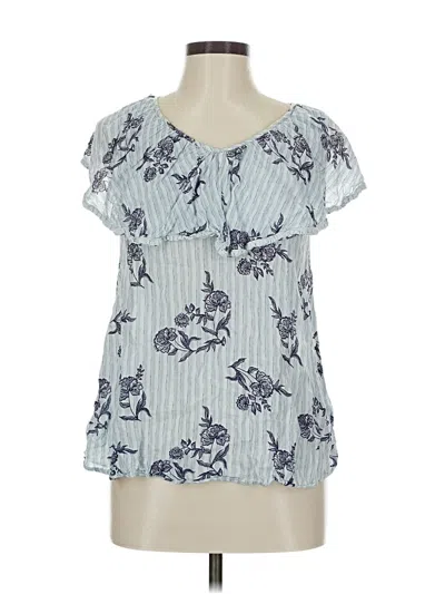 Pre-owned Knox Rose Short Sleeve Blouse In Blue