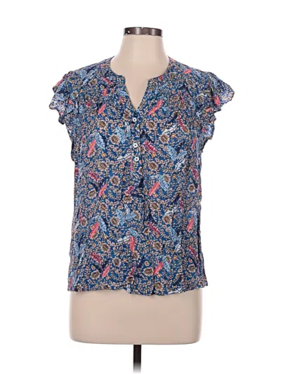 Pre-owned Knox Rose Short Sleeve Blouse In Blue