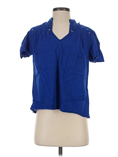 Pre-owned Knox Rose Short Sleeve Blouse In Blue