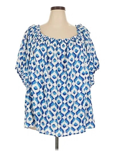 Knox Rose Short Sleeve Blouse In Blue