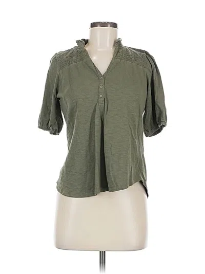 Pre-owned Knox Rose Short Sleeve Blouse In Green